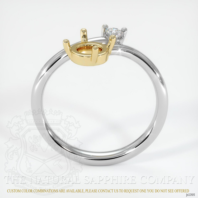 14K Yellow & White Accent Stones Ring Setting