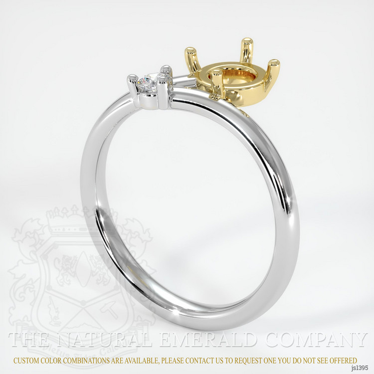 18K Yellow & White Accent Stones Ring Setting