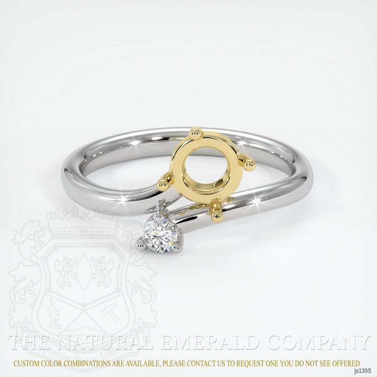 18K Yellow & White Accent Stones Ring Setting