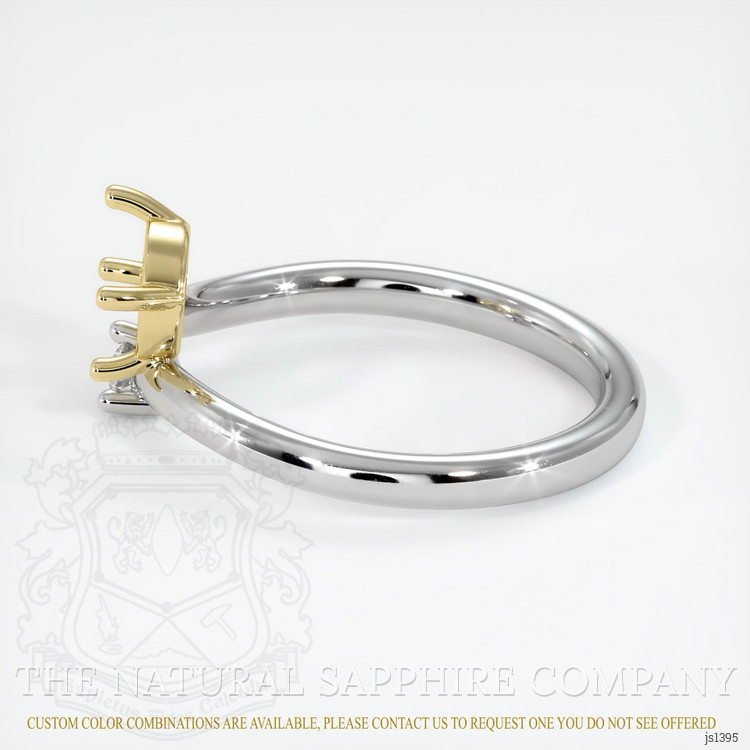 18K Yellow & White Accent Stones Ring Setting