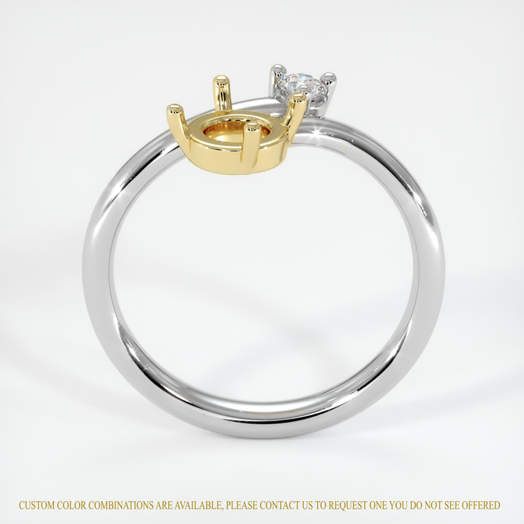 18K Yellow & White Accent Stones Ring Setting