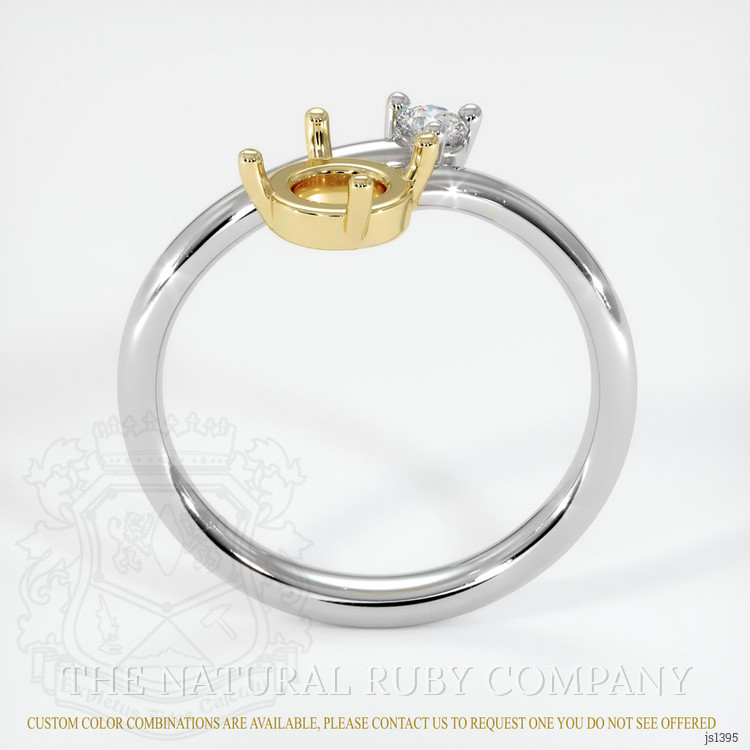 18K Yellow & White Accent Stones Ring Setting