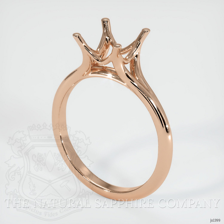 18K Rose Gold Solitaire Ring Setting