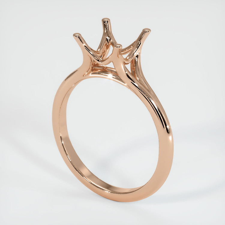 18K Rose Gold Solitaire Ring Setting