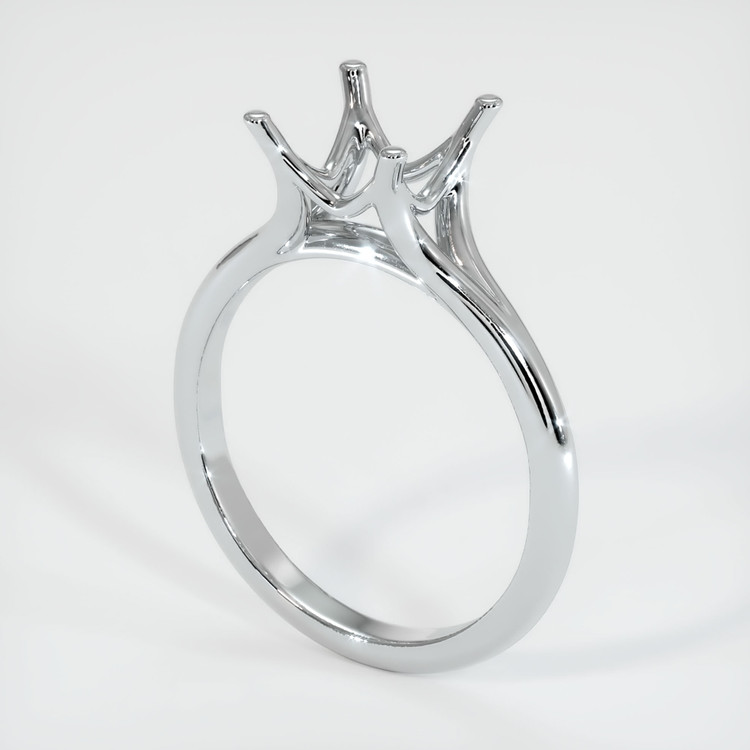 14K White Gold Solitaire Ring Setting