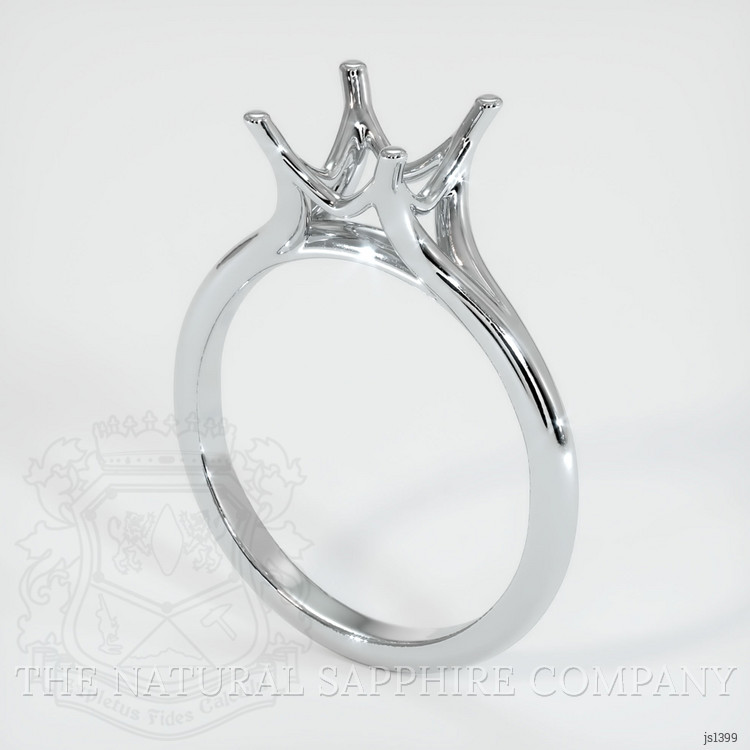 14K White Gold Solitaire Ring Setting