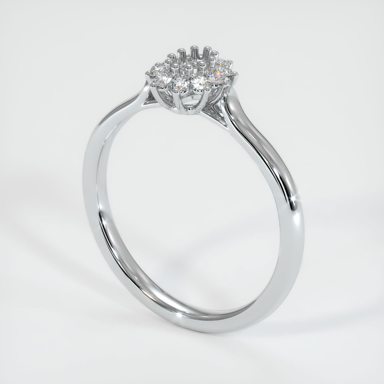14K White Gold Antique Style Ring Setting