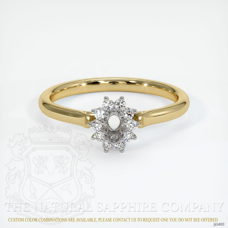 14K White & Yellow Antique Style Ring Setting