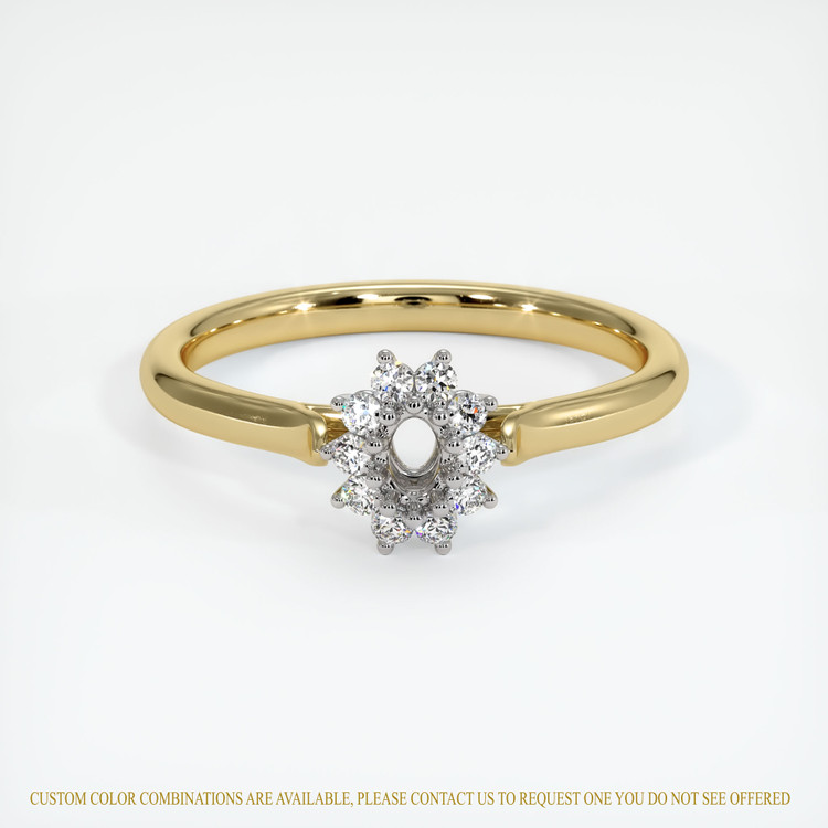 14K White & Yellow Antique Style Ring Setting