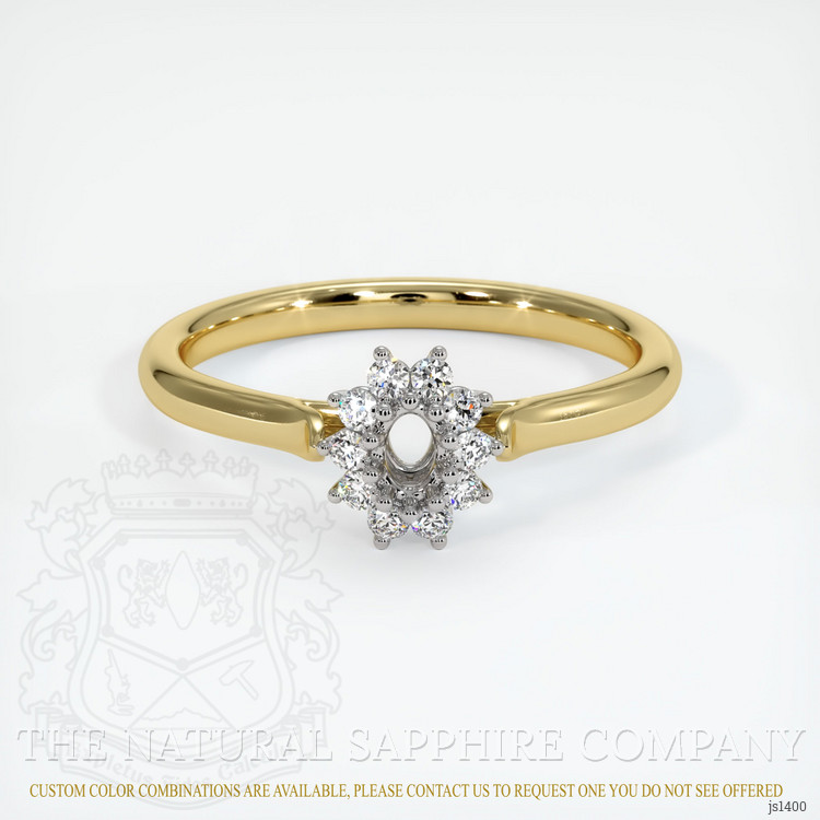 18K White & Yellow Antique Style Ring Setting