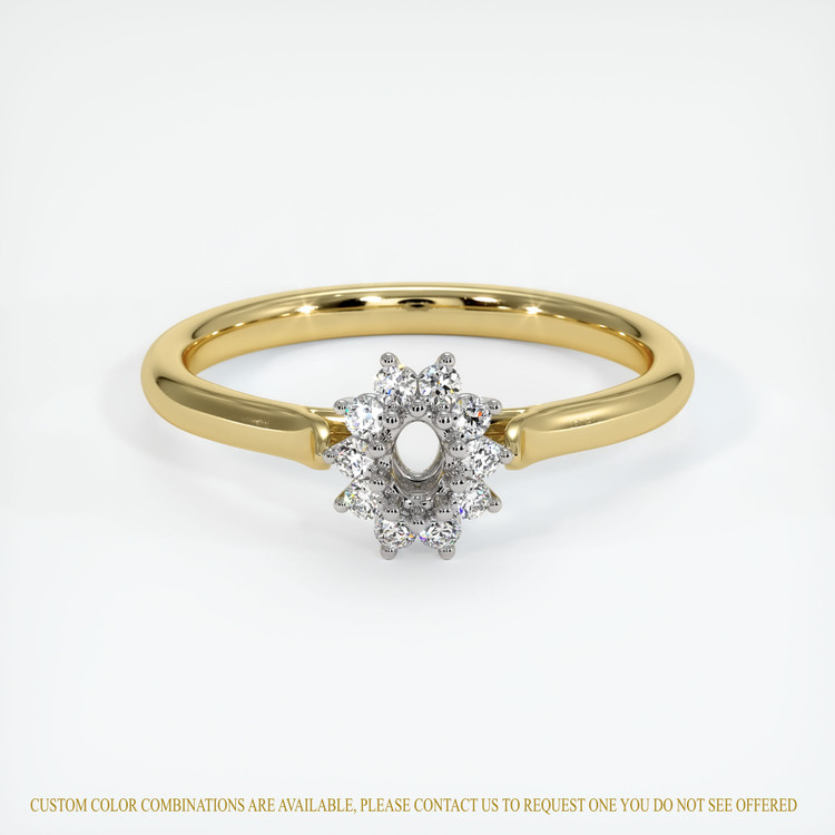 18K White & Yellow Antique Style Ring Setting