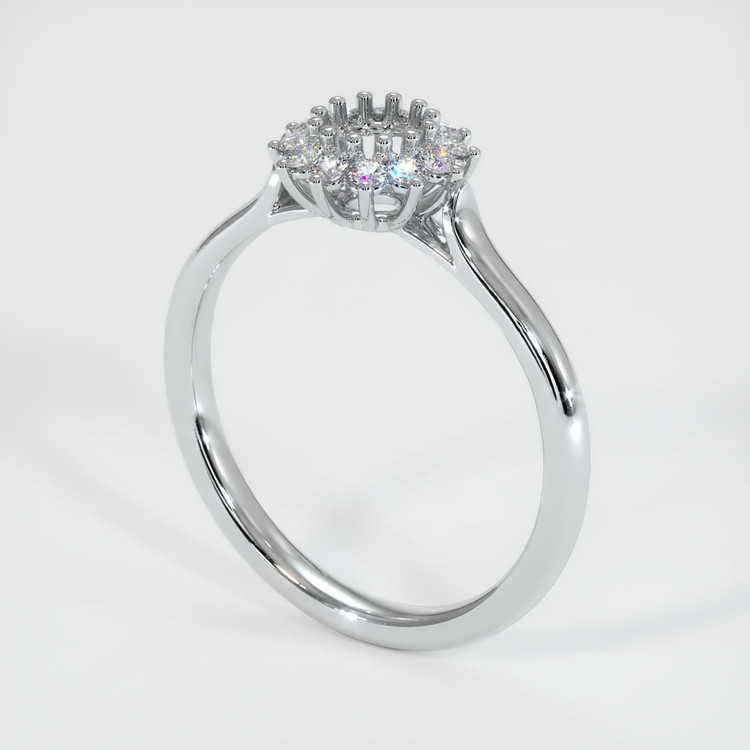 14K White Gold Antique Style Ring Setting