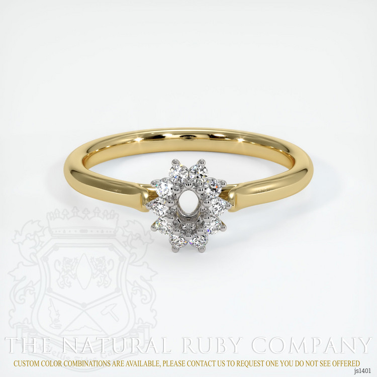 14K White & Yellow Antique Style Ring Setting