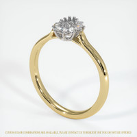 14K White & Yellow Antique Style Ring Setting Image