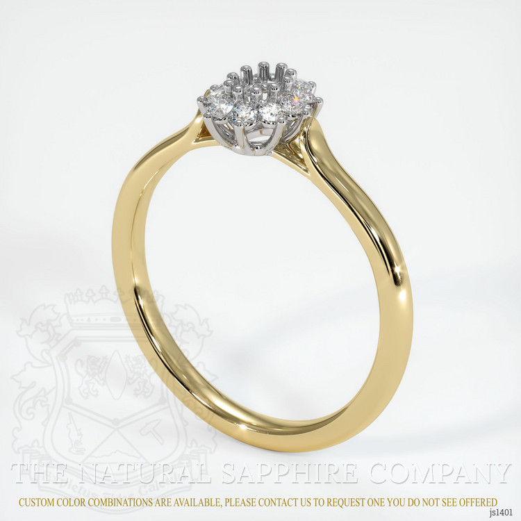 14K White & Yellow Antique Style Ring Setting