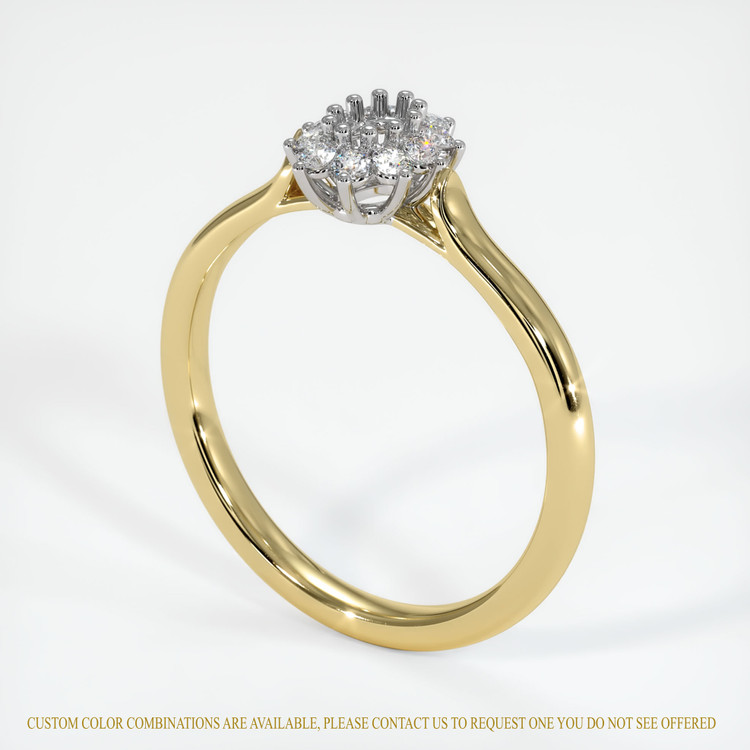 18K White & Yellow Antique Style Ring Setting