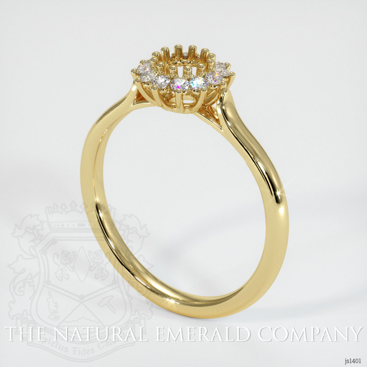Halo Emerald Ring 0.98 Ct., 18K Yellow Gold
