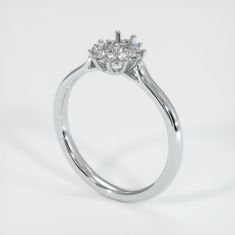 14K White Gold Antique Style Ring Setting