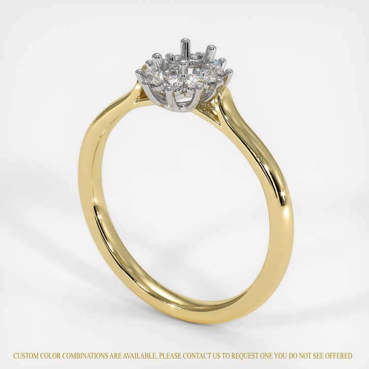 14K White & Yellow Antique Style Ring Setting