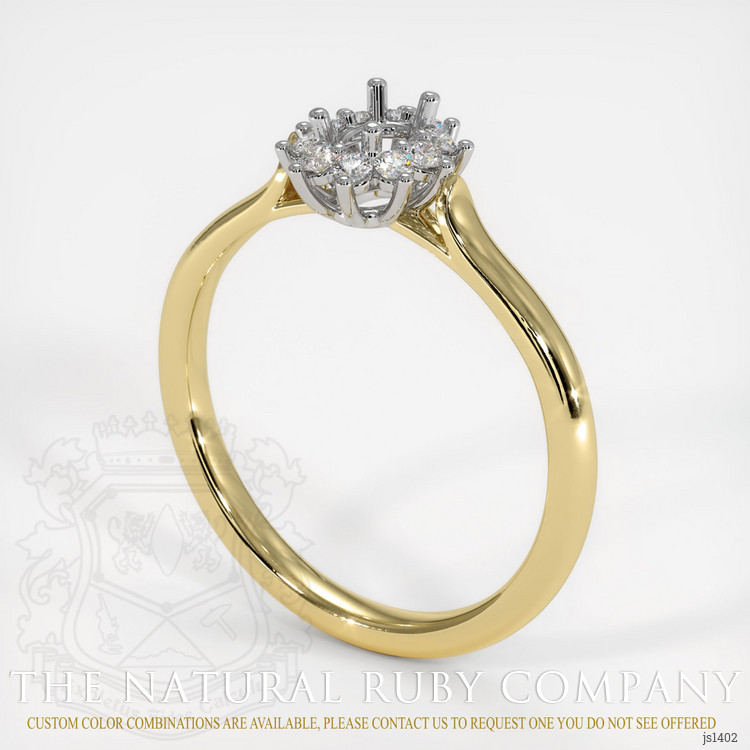 14K White & Yellow Antique Style Ring Setting