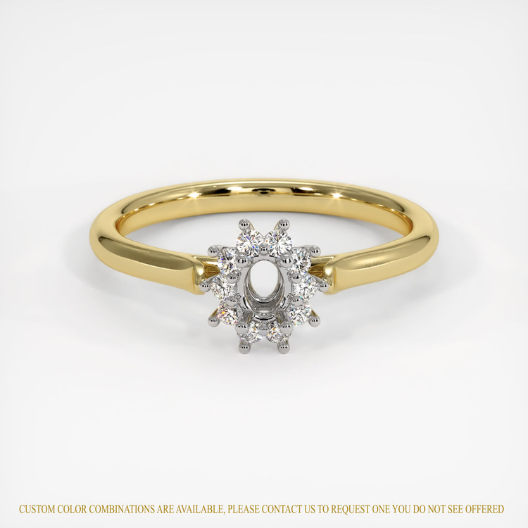 14K White & Yellow Antique Style Ring Setting