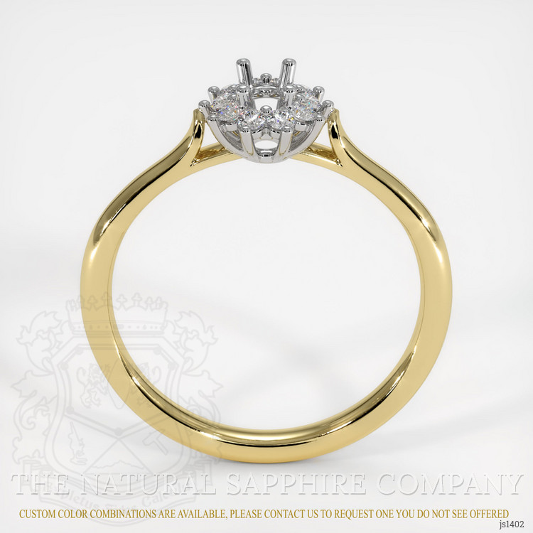 14K White & Yellow Antique Style Ring Setting