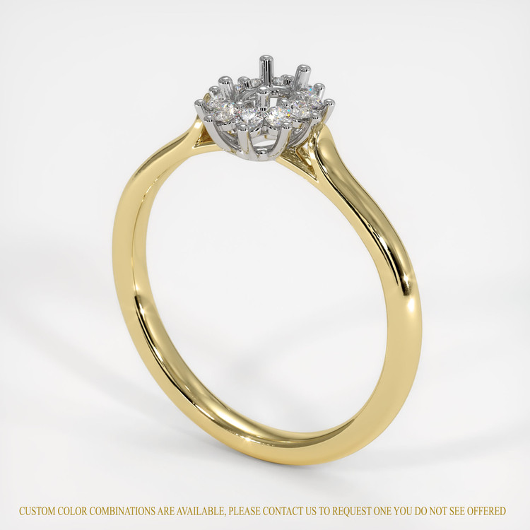 18K White & Yellow Antique Style Ring Setting