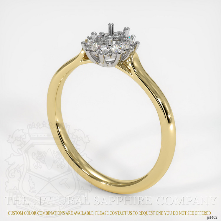 18K White & Yellow Antique Style Ring Setting