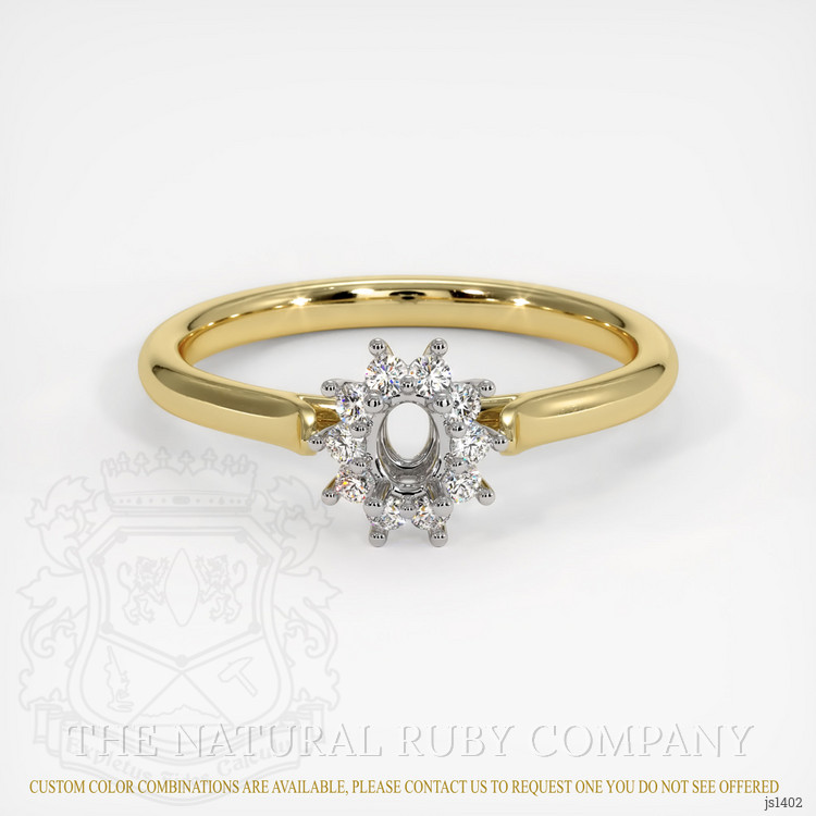 18K White & Yellow Antique Style Ring Setting
