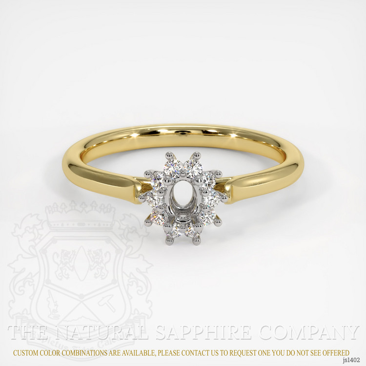 18K White & Yellow Antique Style Ring Setting