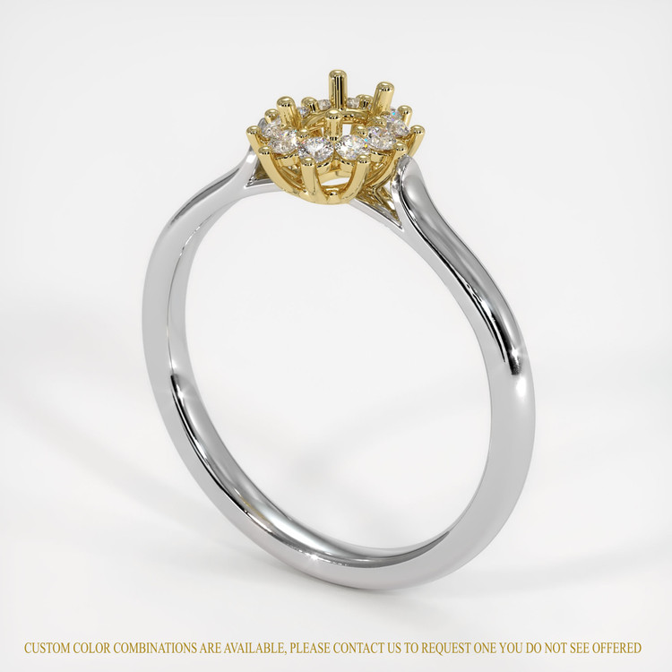 14K Yellow & White Antique Style Ring Setting