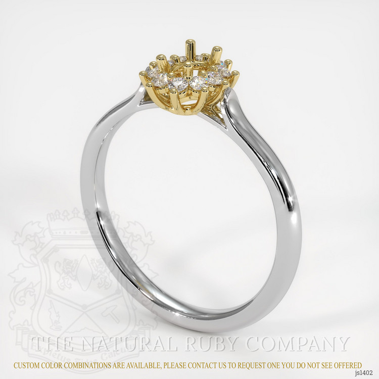 14K Yellow & White Antique Style Ring Setting
