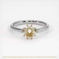 14K Yellow & White Antique Style Ring Setting Image