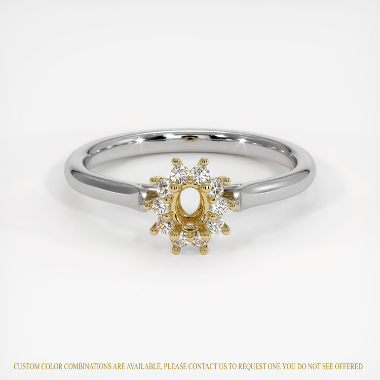 14K Yellow & White Antique Style Ring Setting