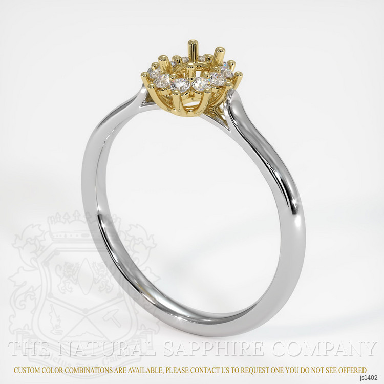 18K Yellow & White Antique Style Ring Setting