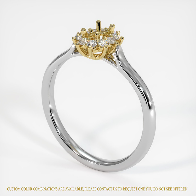 18K Yellow & White Antique Style Ring Setting