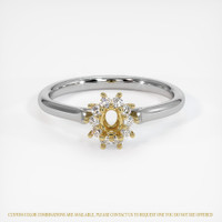 18K Yellow & White Antique Style Ring Setting Image