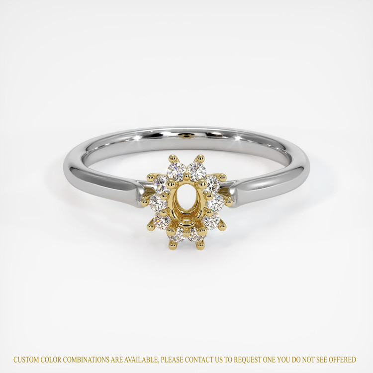 18K Yellow & White Antique Style Ring Setting