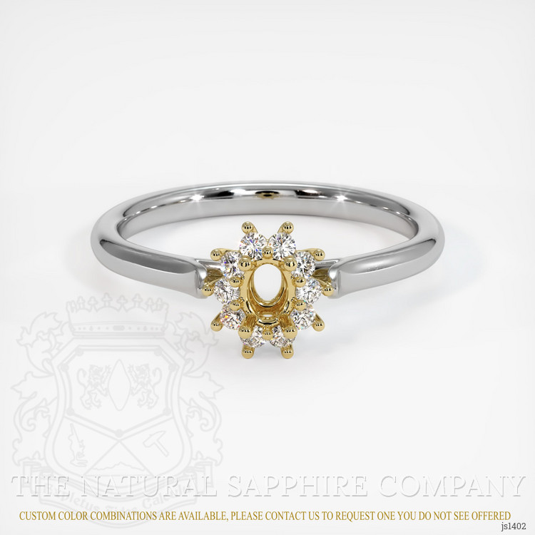 18K Yellow & White Antique Style Ring Setting