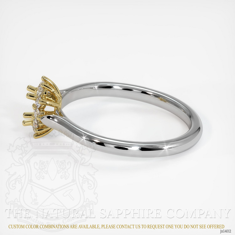 18K Yellow & White Antique Style Ring Setting