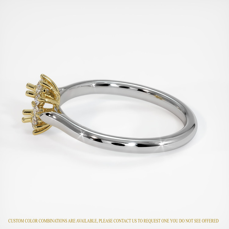 18K Yellow & White Antique Style Ring Setting