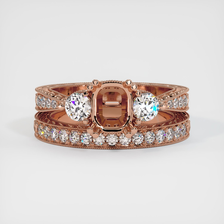 14K Rose Gold Antique Style Ring Setting