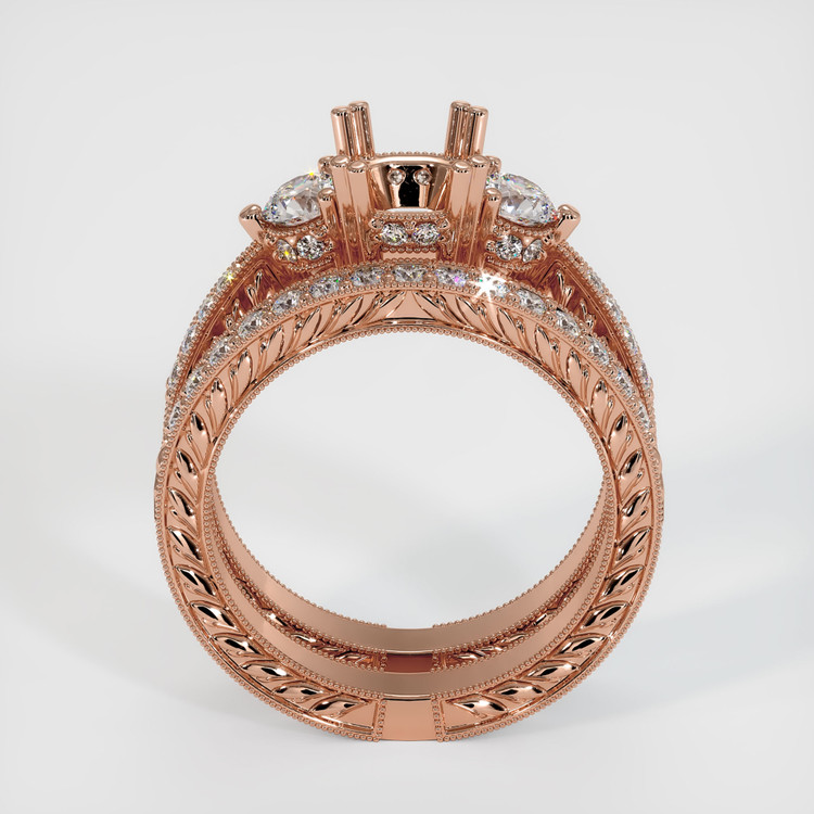 14K Rose Gold Antique Style Ring Setting