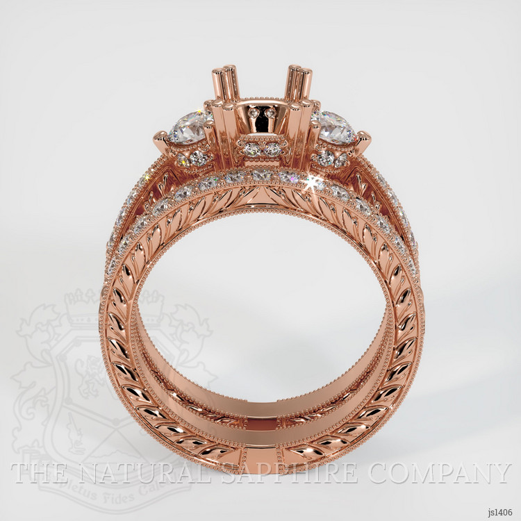 14K Rose Gold Antique Style Ring Setting