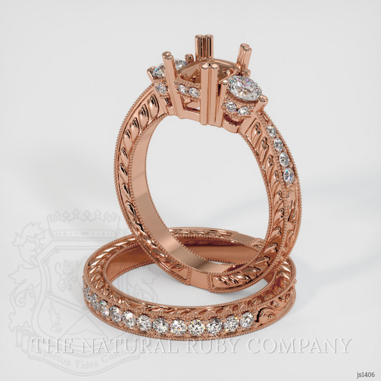 14K Rose Gold Antique Style Ring Setting