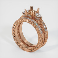 18K Rose Gold Antique Style Ring Setting Video