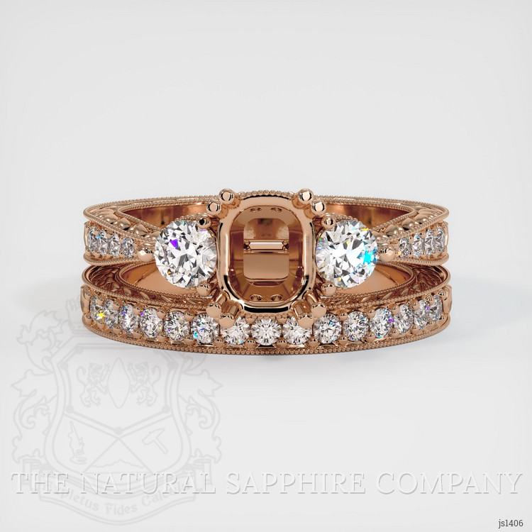 18K Rose Gold Antique Style Ring Setting