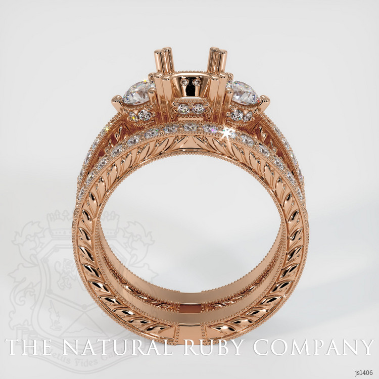 18K Rose Gold Antique Style Ring Setting