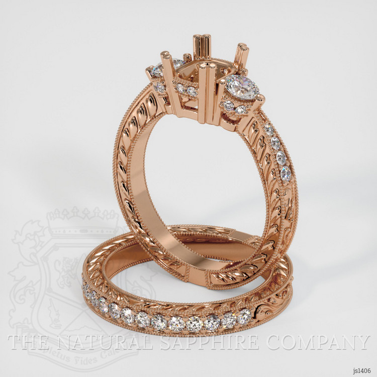 18K Rose Gold Antique Style Ring Setting