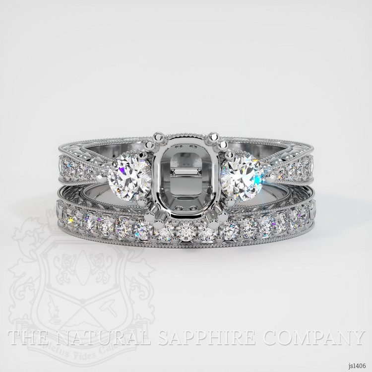 10K White Gold Antique Style Ring Setting